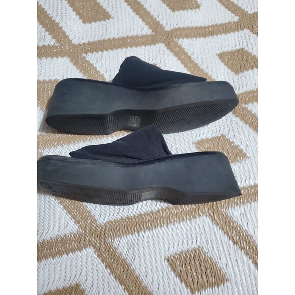 Vintage Xhilaration Y2K 90's Chunky Platform Black Sandals Slides SZ 9 - Picture 8 of 10